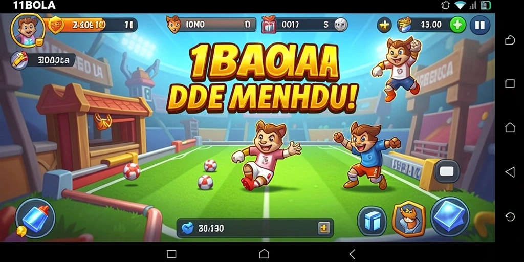 Screenshot gameplay 11BOLA dengan tampilan tim yang sedang berlatih.