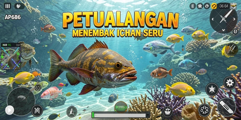 Tampilan gameplay seru Tembak Ikan di AP686.