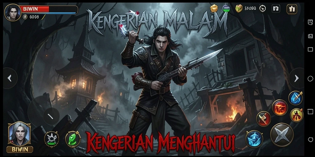 Gameplay BIWIN dengan suasana mencekam dan elemen horor yang kuat.