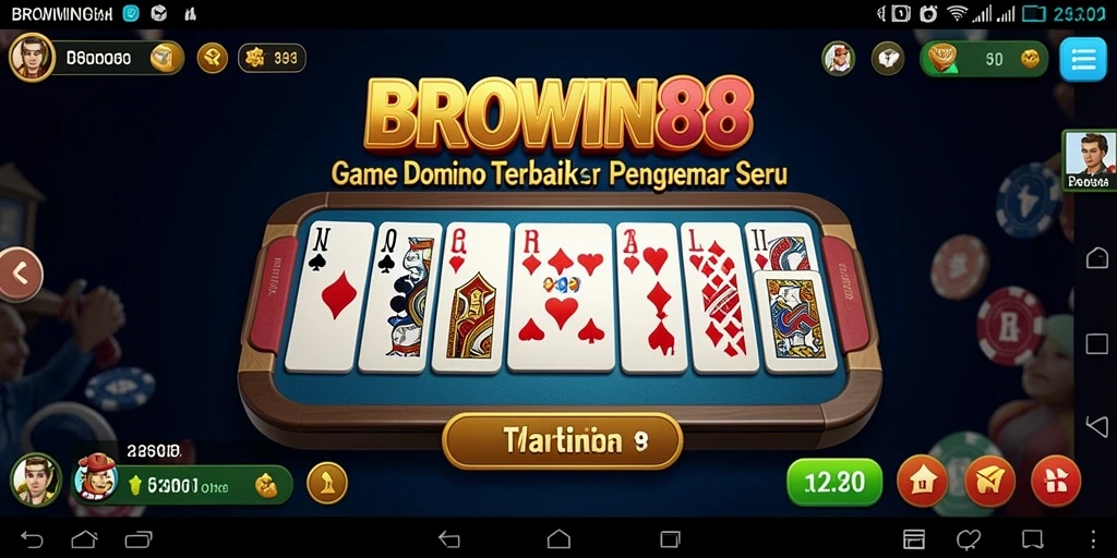 Tampilan gameplay Domino yang seru di BROWIN88.