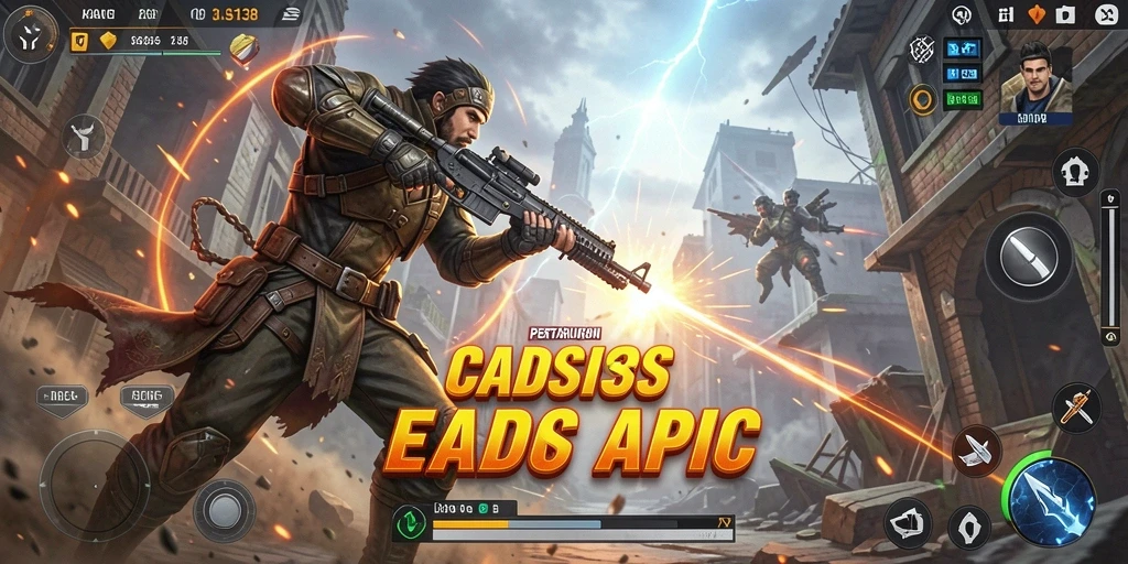 Tangkapan layar dari gameplay menegangkan CADAS138 di tengah pertempuran.
