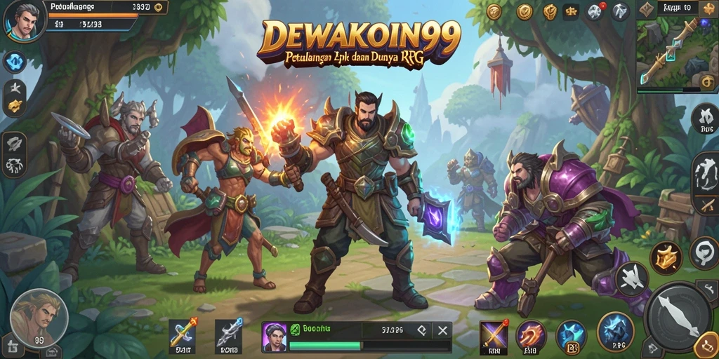 Tampilan gameplay DEWAKOIN99 yang penuh aksi dan petualangan RPG.