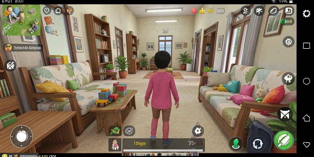 Screenshot gameplay DY01 menampilkan interaksi karakter yang menarik.