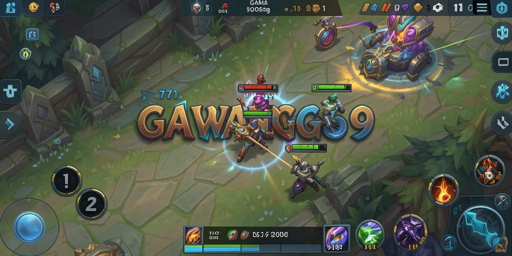 Screenshot GAWANG69 menampilkan aksi seru di tengah battlefield MOBA.