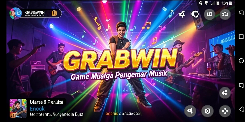 Tampilan gameplay <strong>GRABWIN</strong> dengan warna-warni dan musik yang memukau.