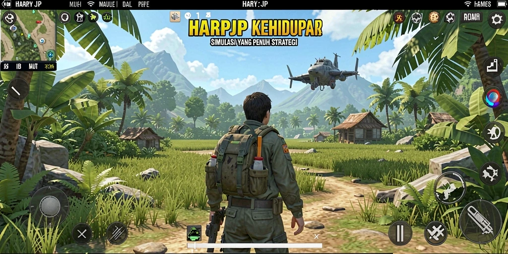 Screenshot utama menampilkan gameplay strategis menarik HARAPJP.