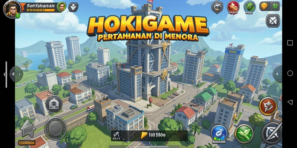 Tampilan gameplay HOKIGAME yang mendebarkan dalam pertempuran Tower Defense.
