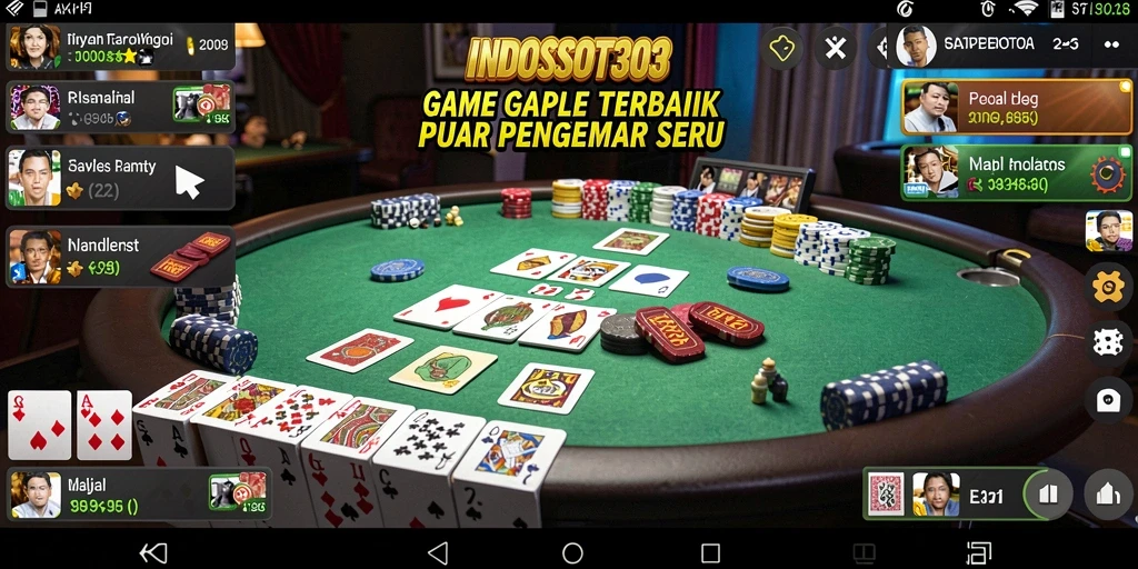 Tampilan gameplay Gaple yang mendebarkan di INDOSLOT303.