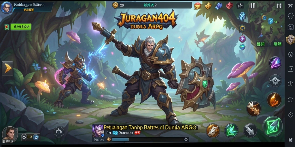 Gameplay seru JURAGAN404 dengan karakter dan monster yang beragam.