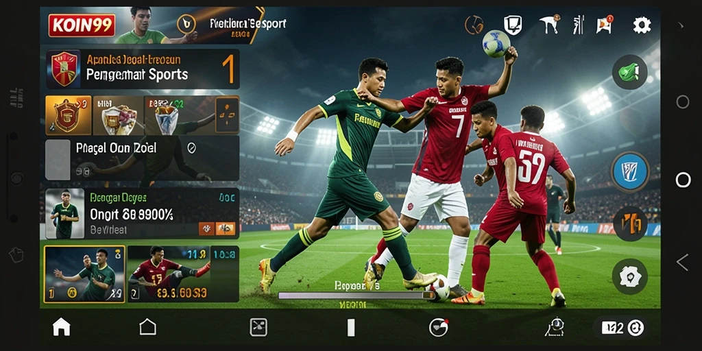 Screenshot gameplay menampilkan aksi seru bermain olahraga di KOIN99.