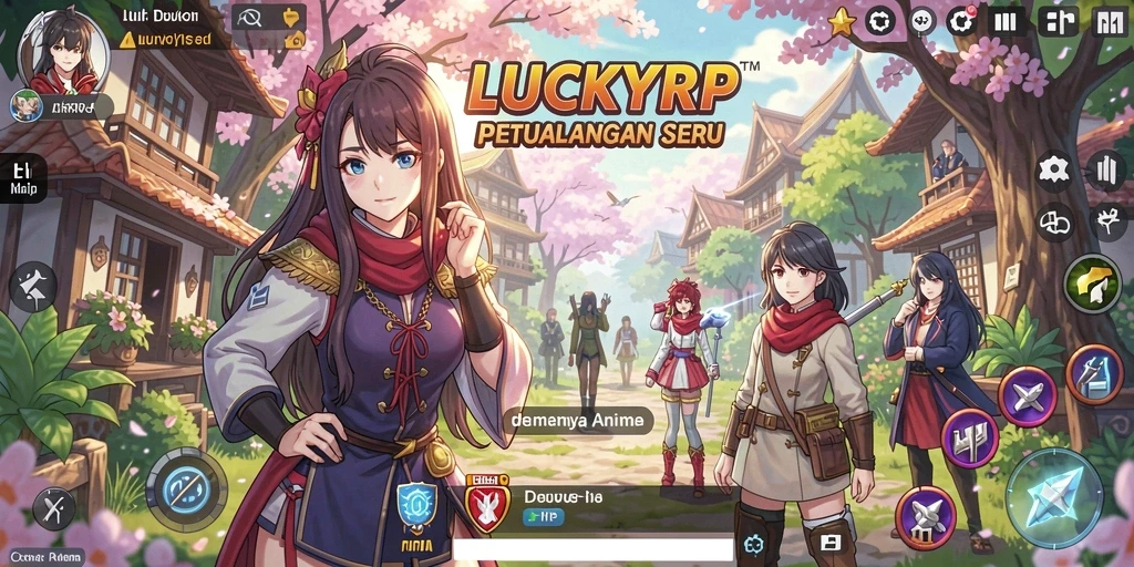 Tampilan menarik dari gameplay LUCKYRP dalam dunia Anime.