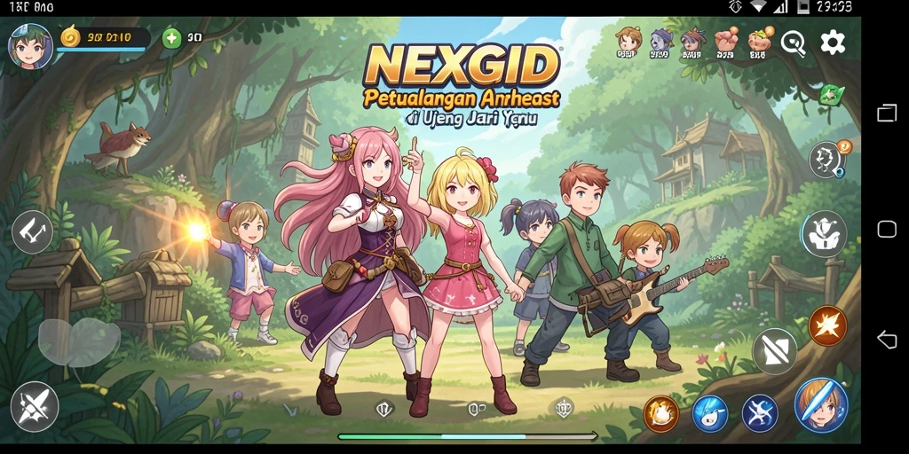 Gameplay NEXGID yang menarik dengan visual anime yang memukau.