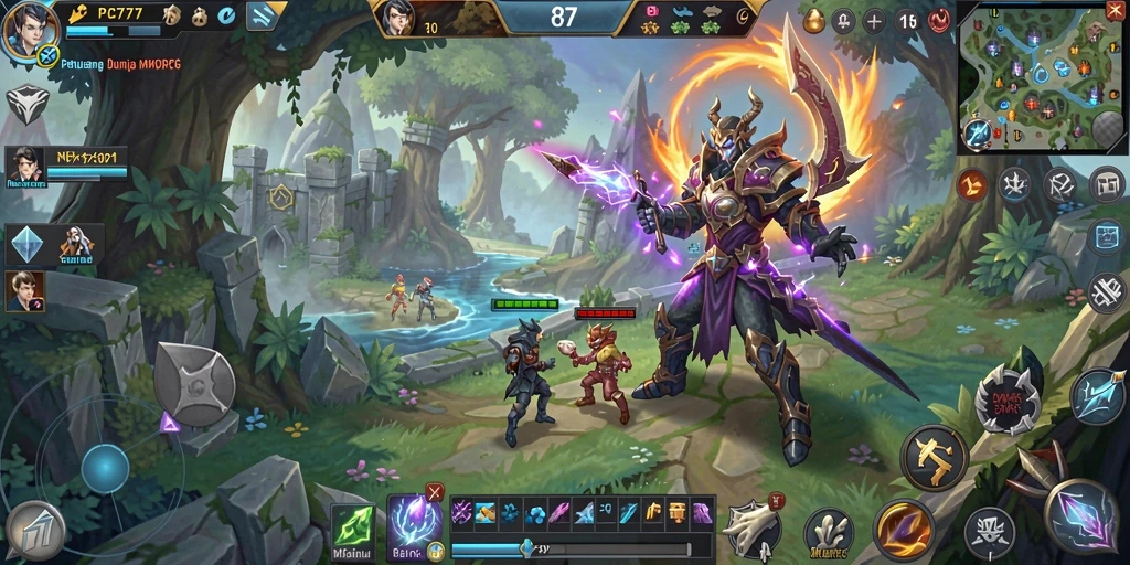 Tampilan gameplay seru di dunia MMORPG PC777.
