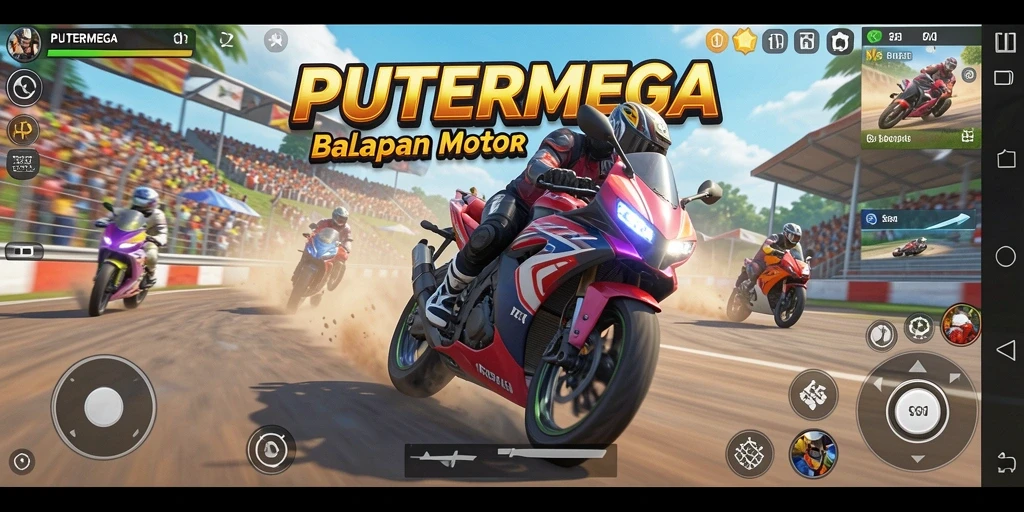 Gameplay mengasyikkan dengan balapan motor cepat dan seru.