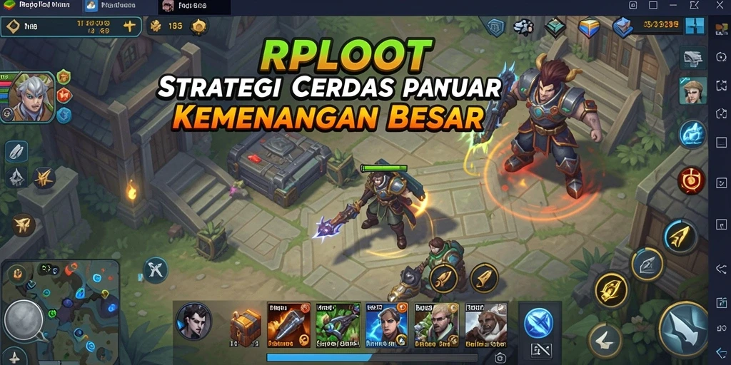 Screenshot gameplay <strong>RPLOOT</strong> menampilkan pertempuran strategis yang intens.