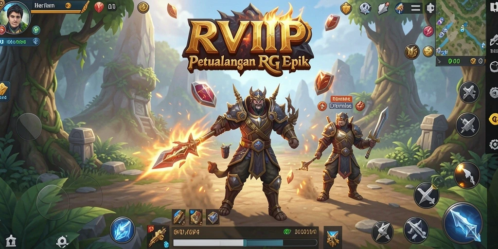 Tampilan screenshot utama RVIP dengan gameplay RPG yang mendalam.