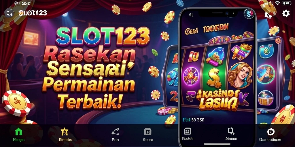 Tangkapan layar SLOT123 menampilkan permainan slot yang menarik dan penuh warna.