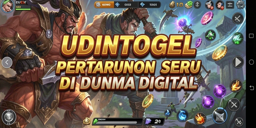 Screenshot bermain <strong>UDINTOGEL</strong> menunjukkan aksi pertarungan yang intens.