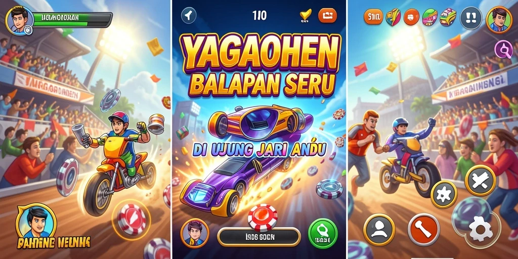 Menampilkan momen aksi balapan yang mendebarkan di YAGAOHEN.